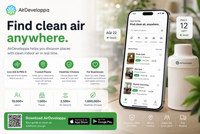Скриншот AIRDEVELOPPA — поиск мест с чистым воздухом в помещениях